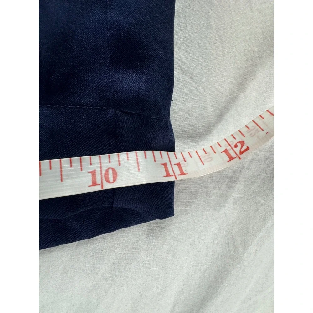 J Crew Navy Blue Satin Pajama Lounge Pants Wide Leg Size S - Picture 8 of 11